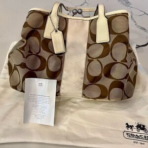 Coach signature stripe purse